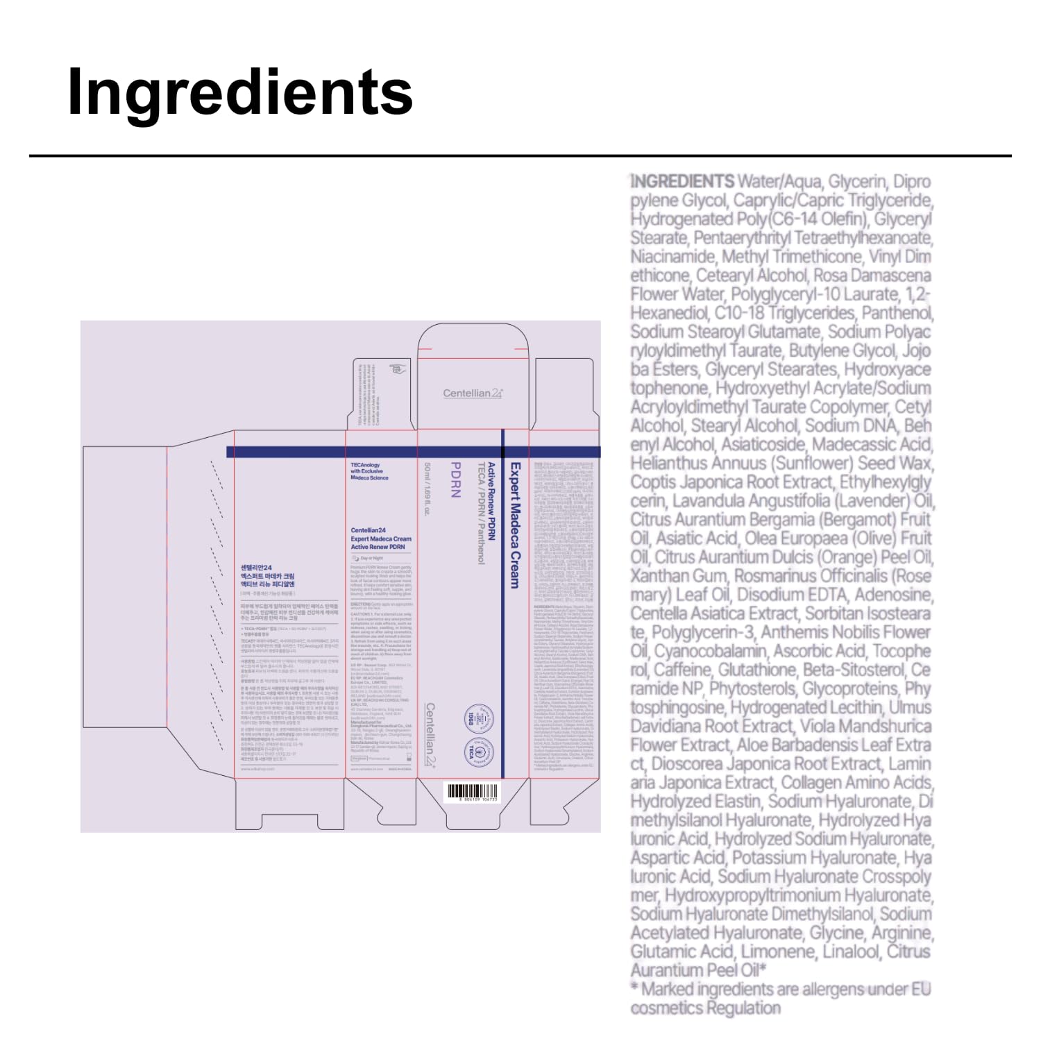Centellian24 Expert Madeca Cream Active Renew PDRN 50ml