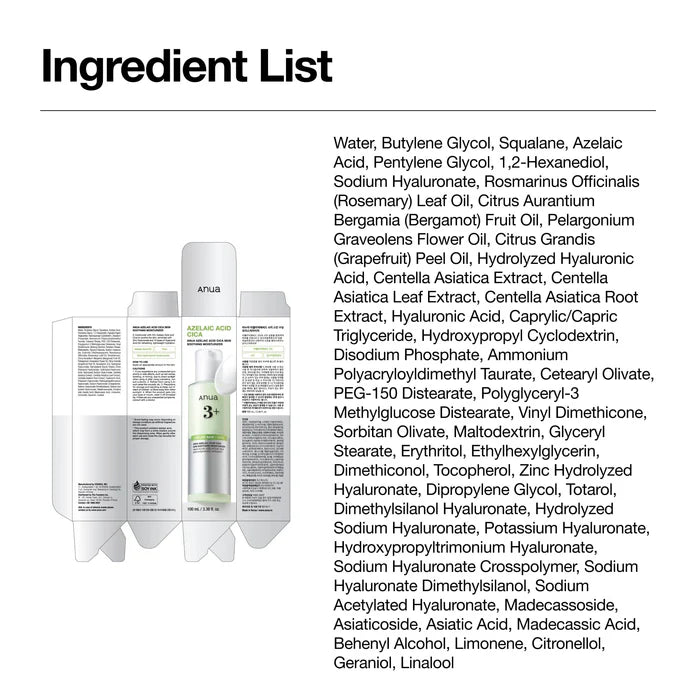 Anua Azelaic Acid 3 Cica Skin Soothing Moisturizer