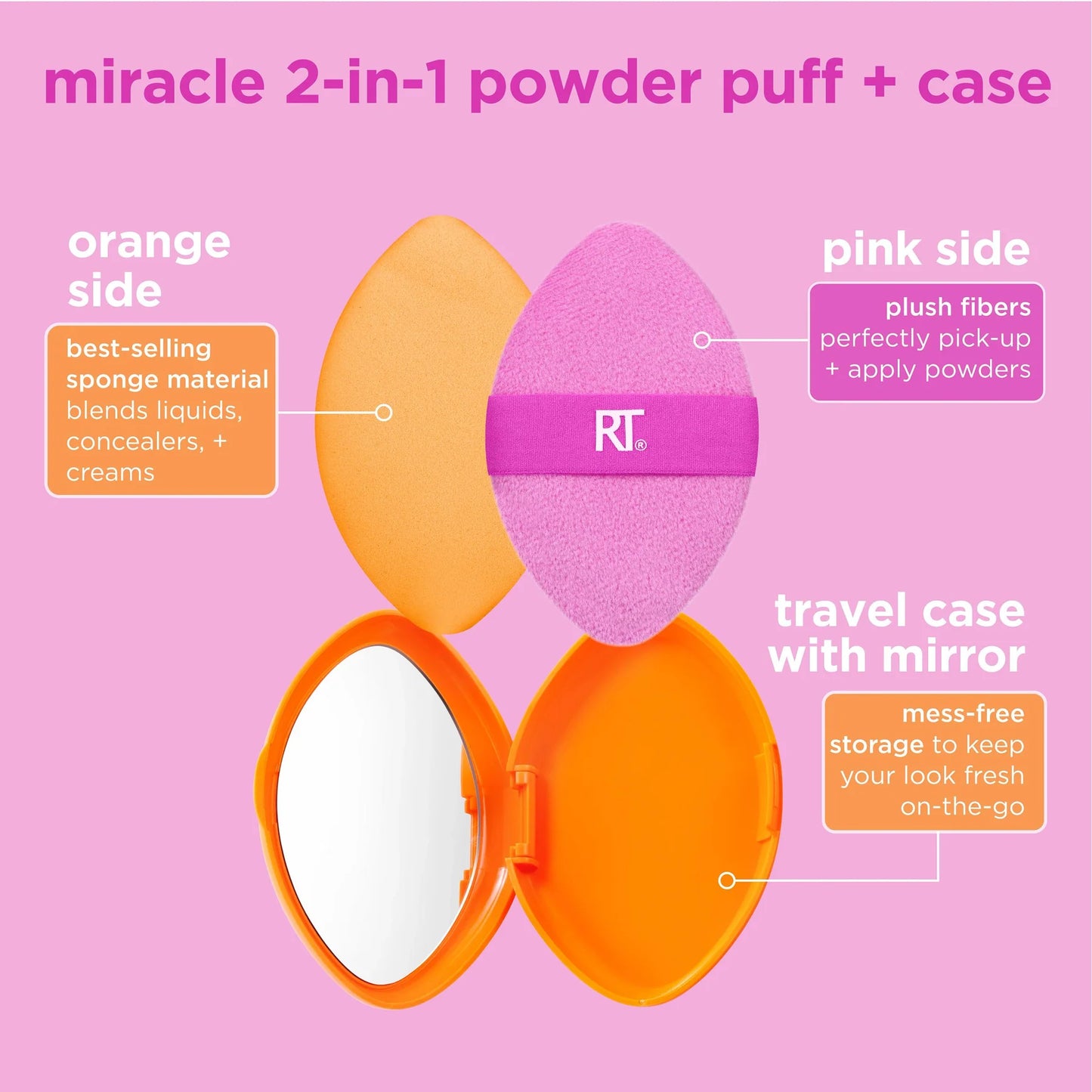 Real Techniques Miracle 2-in-1 Powder Puff + Travel Case