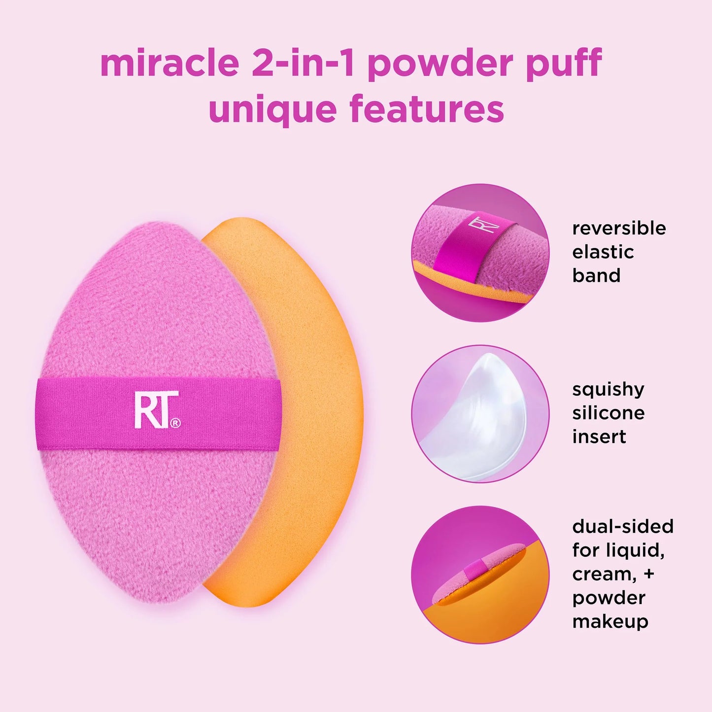 Real Techniques Miracle 2-in-1 Powder Puff + Travel Case