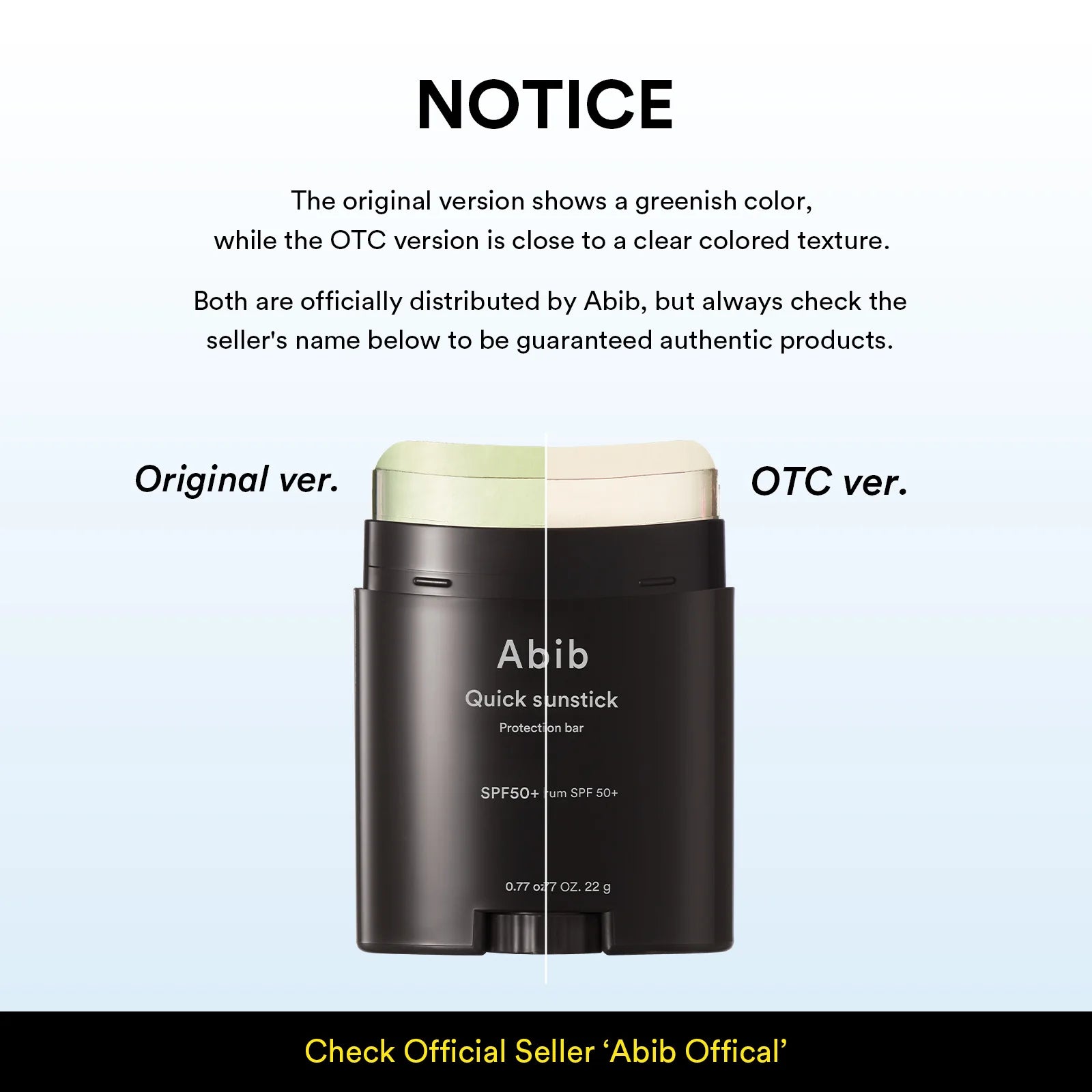 Abib Quick Sunstick Protection Bar SPF50+ PA++++ 22G