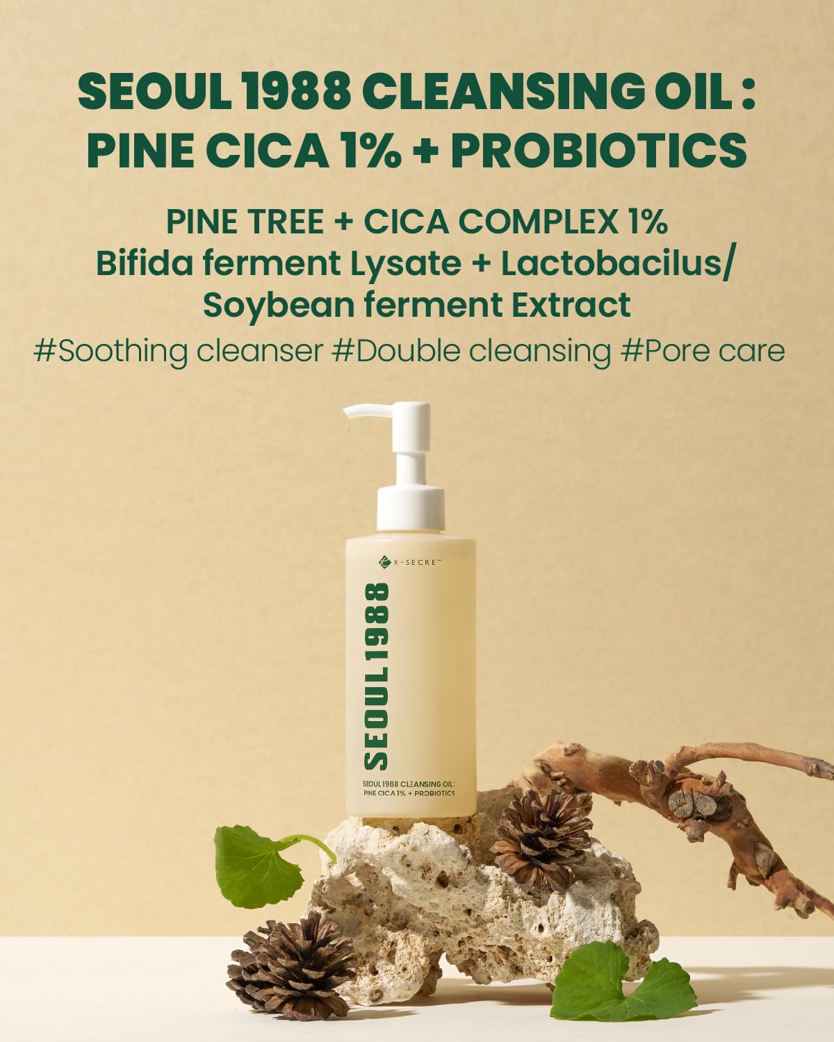 Ksecret SEOUL 1988 Cleansing Oil Pine Cica 1% + Probiotics