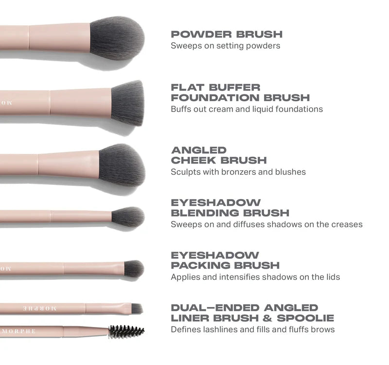 Morphe Travel Shaping Essentials Bamboo & Charcoal Brush Set