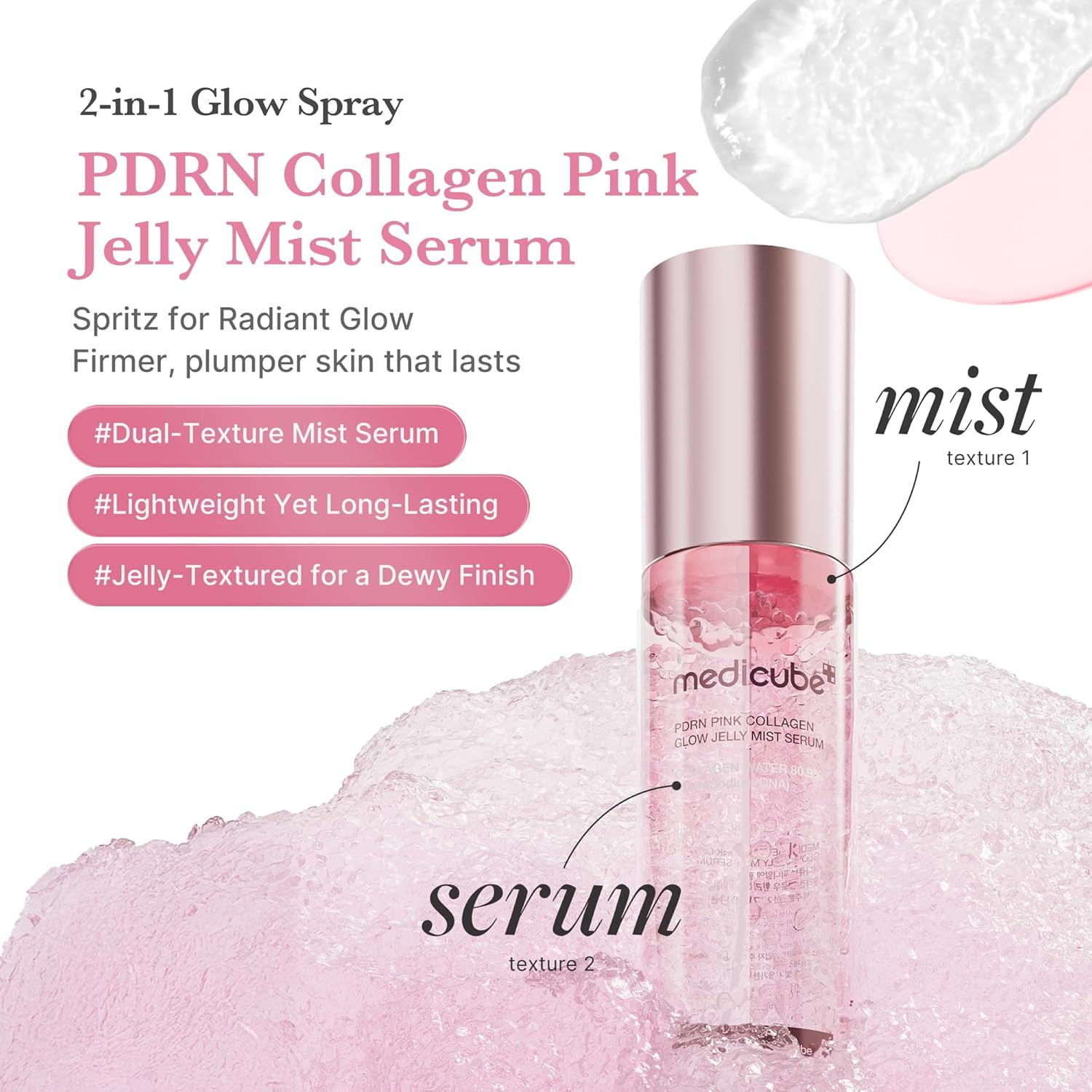 Medicube PDRN Pink Collagen  Glow Jelly Mist Serum 100ml