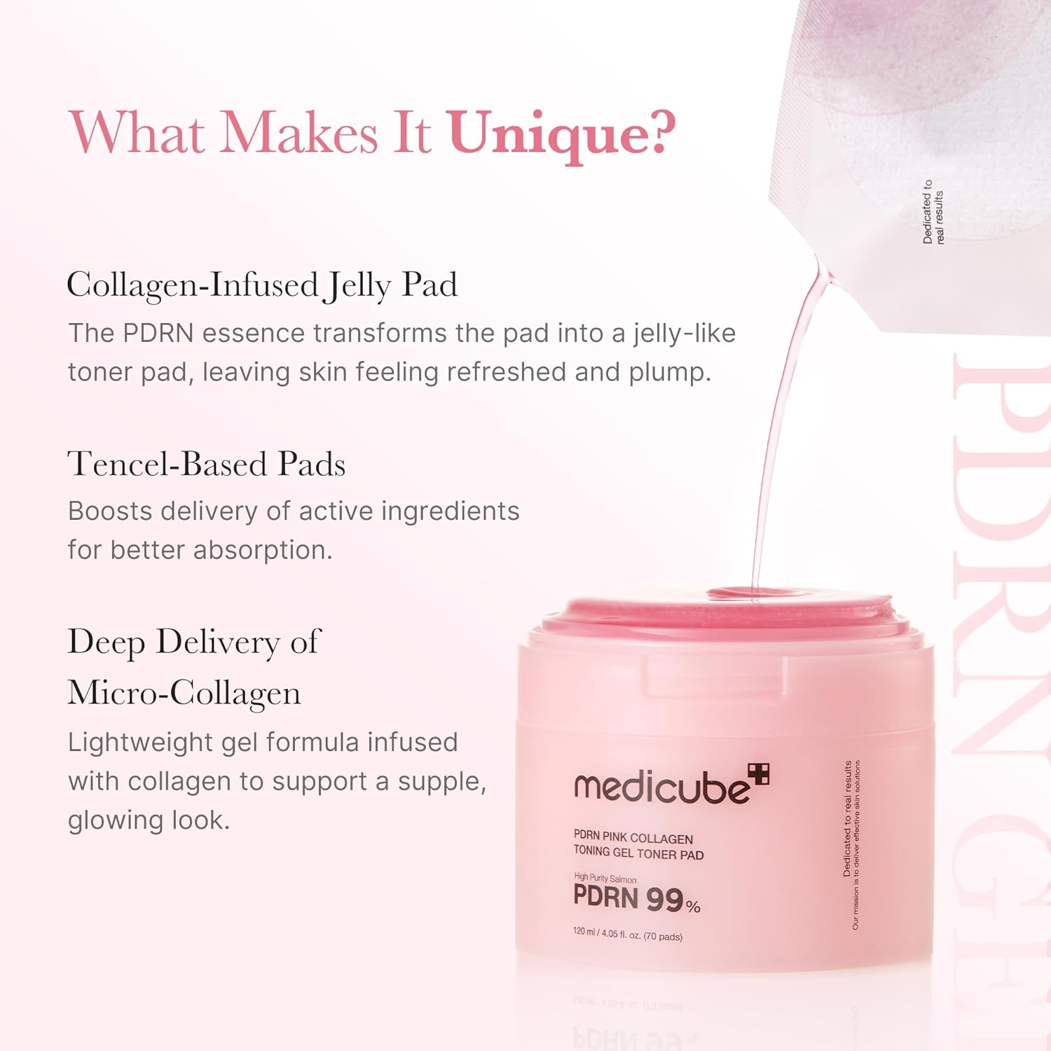 Medicube PDRN PINK COLLAGEN TONING GEL TONER PAD 70ea