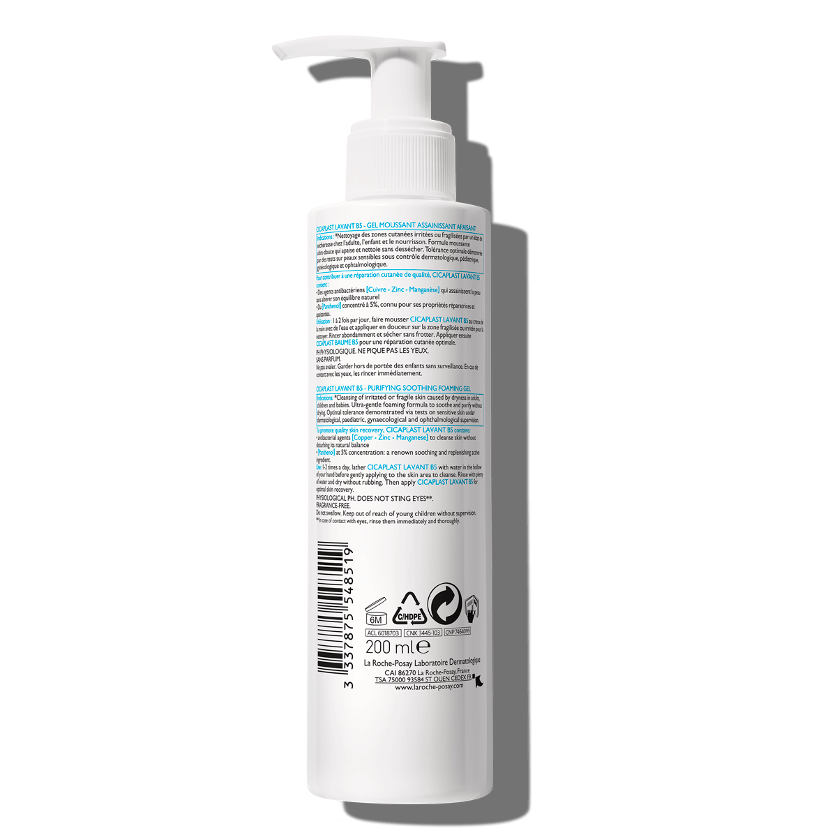 La Roche Posay Cicaplast Gel Lavant B5+ Purifying Soothing  Protective Cleansing Gel