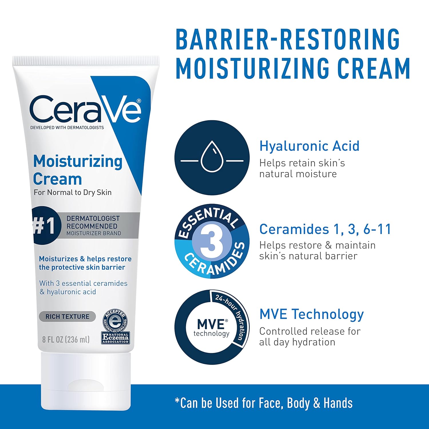 Cerave Moisturizing Cream  for Normal to Dry Skin 236ml