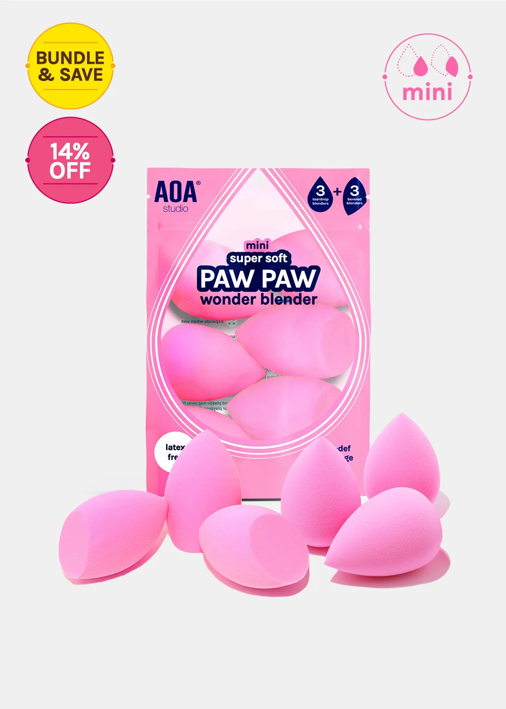 AOA PAwpaw: Mini Super Soft Wonder Blender - 6 pack Mini