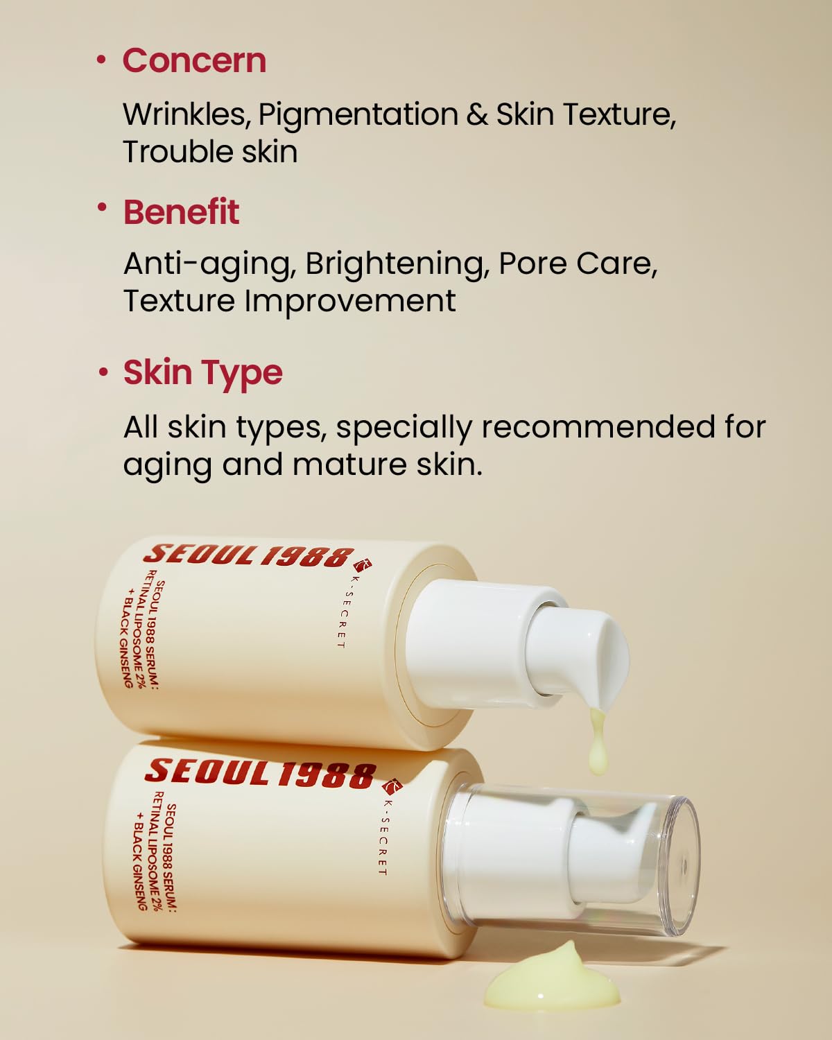Ksecret SEOUL 1988 Serum Retinal Liposome 2% + Black Ginseng