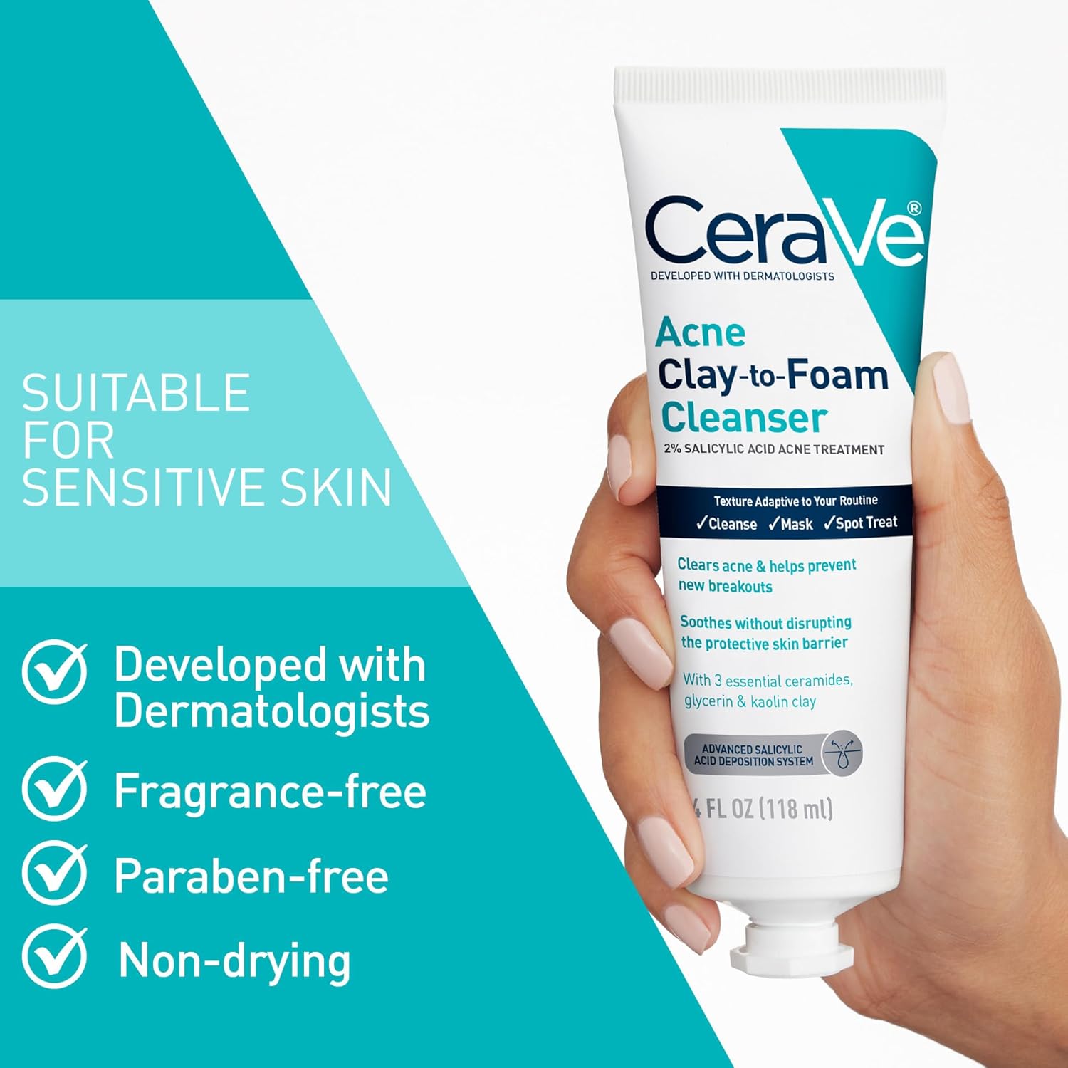 CeraVe Clay To Foam Acne Face Wash