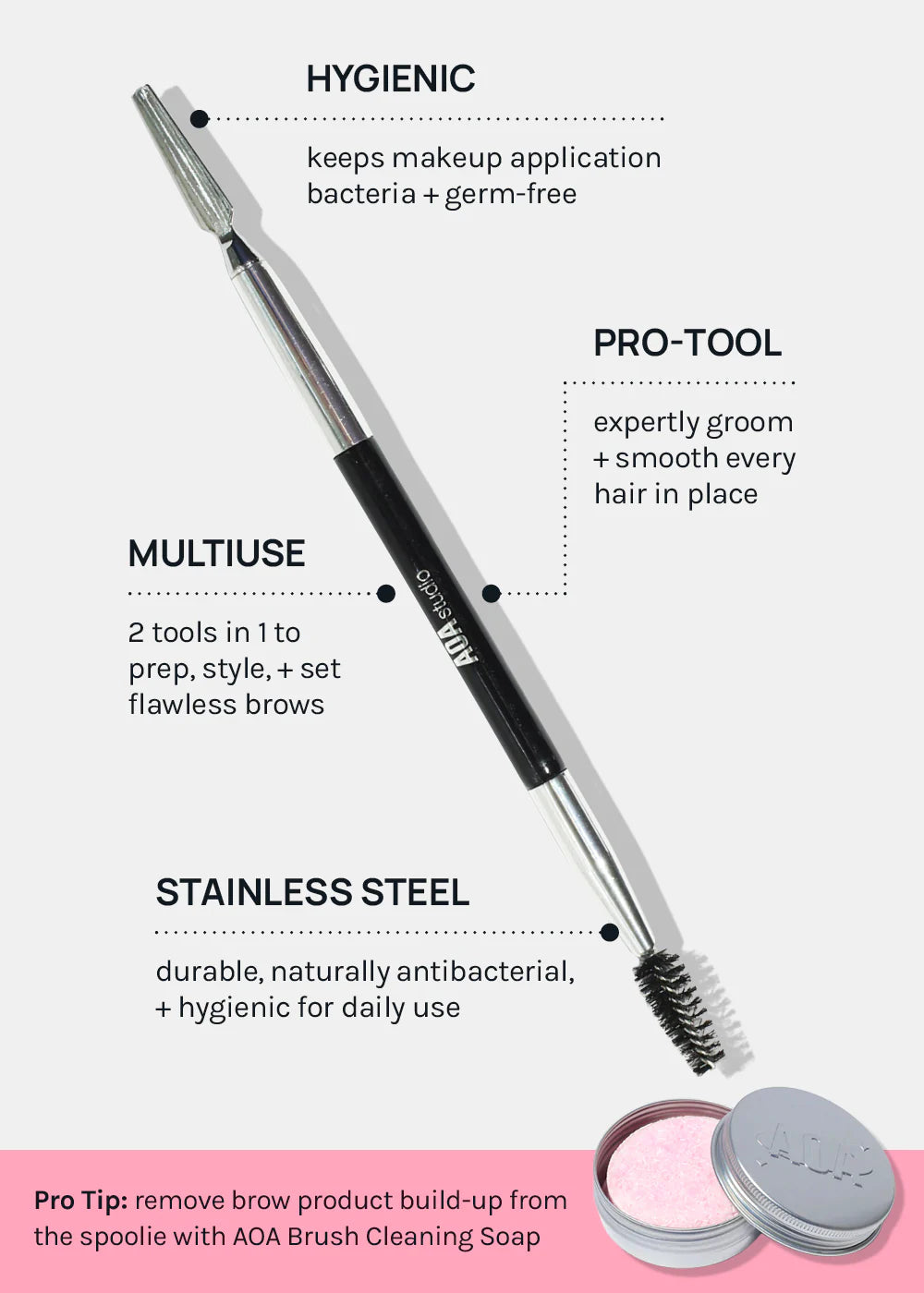 AOA Dual Brow Multi-Tool Spoolie + Spatula