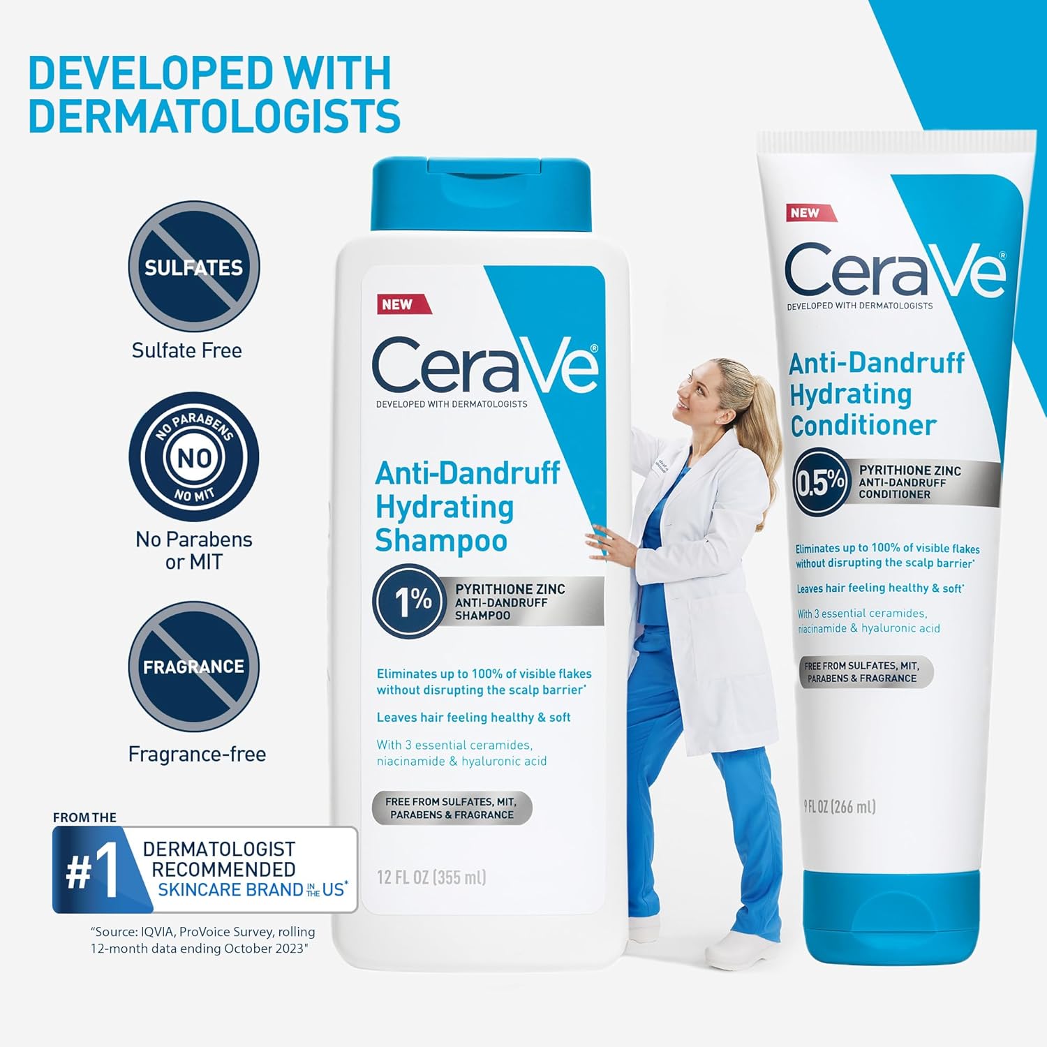 CeraVe Hydrating Anti Dandruff Shampoo 1% Pyrithione Zinc