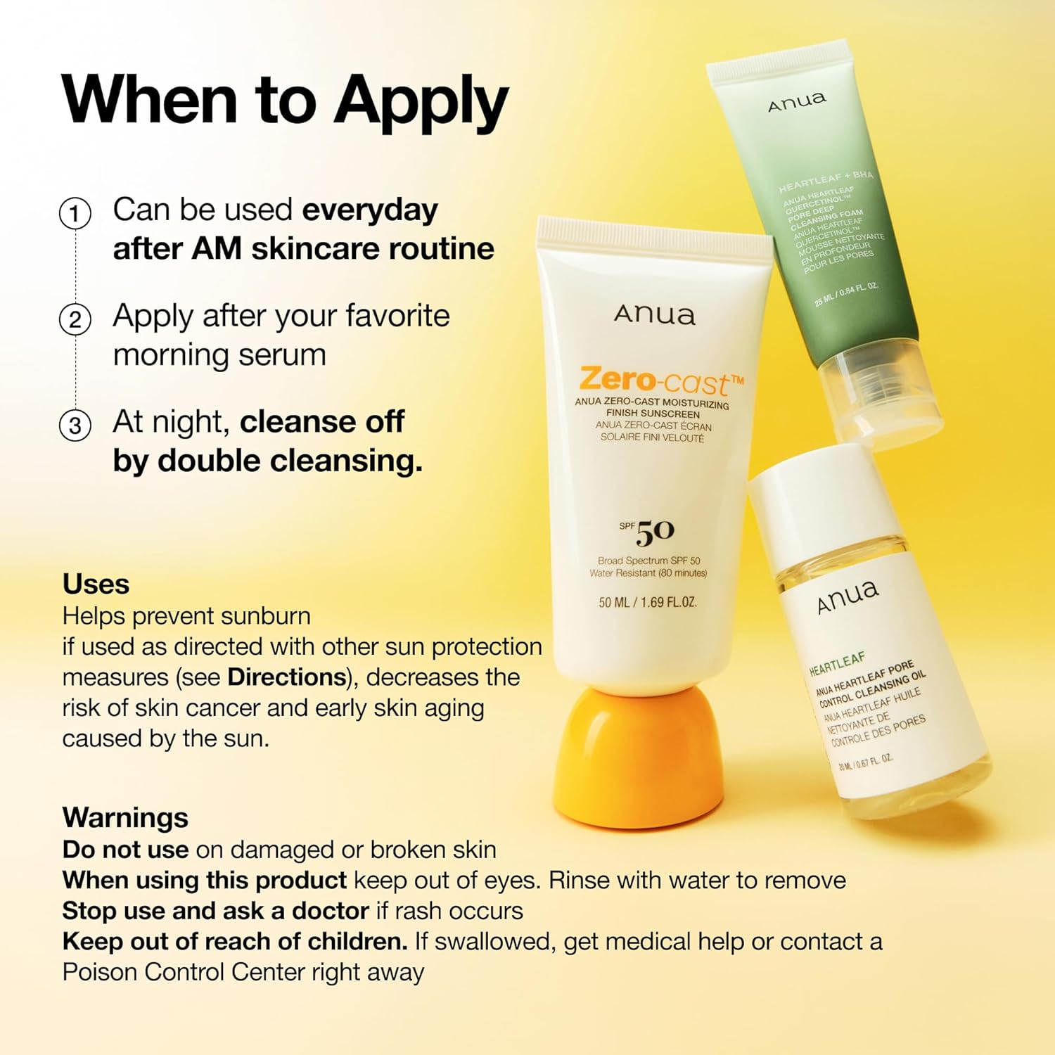 Anua Zero Cast Moisturizing Finish Sunscreen