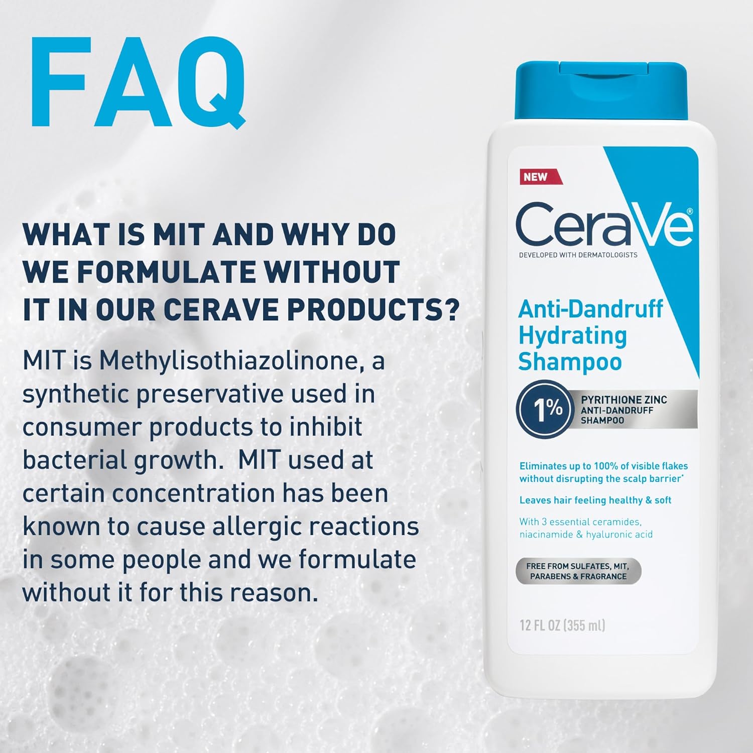 CeraVe Hydrating Anti Dandruff Shampoo 1% Pyrithione Zinc
