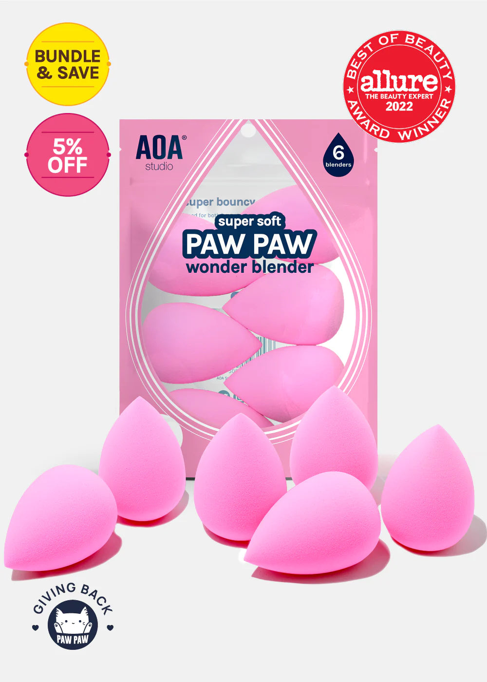 AOA Paw Paw: Super Soft Wonder Blender - 6 Pack