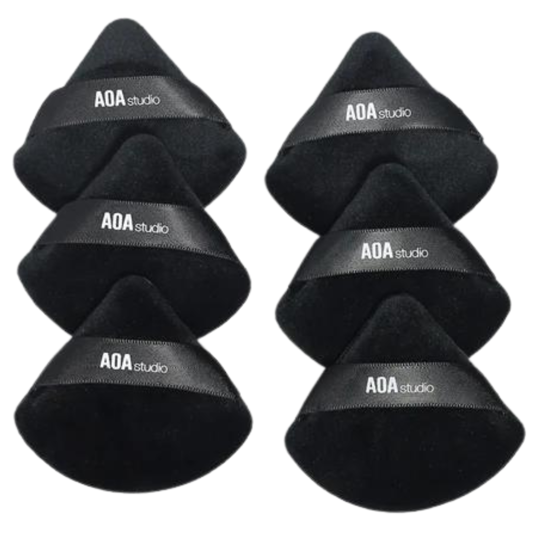 AOA Velvet Puffs - 6 Pc Triangle Set