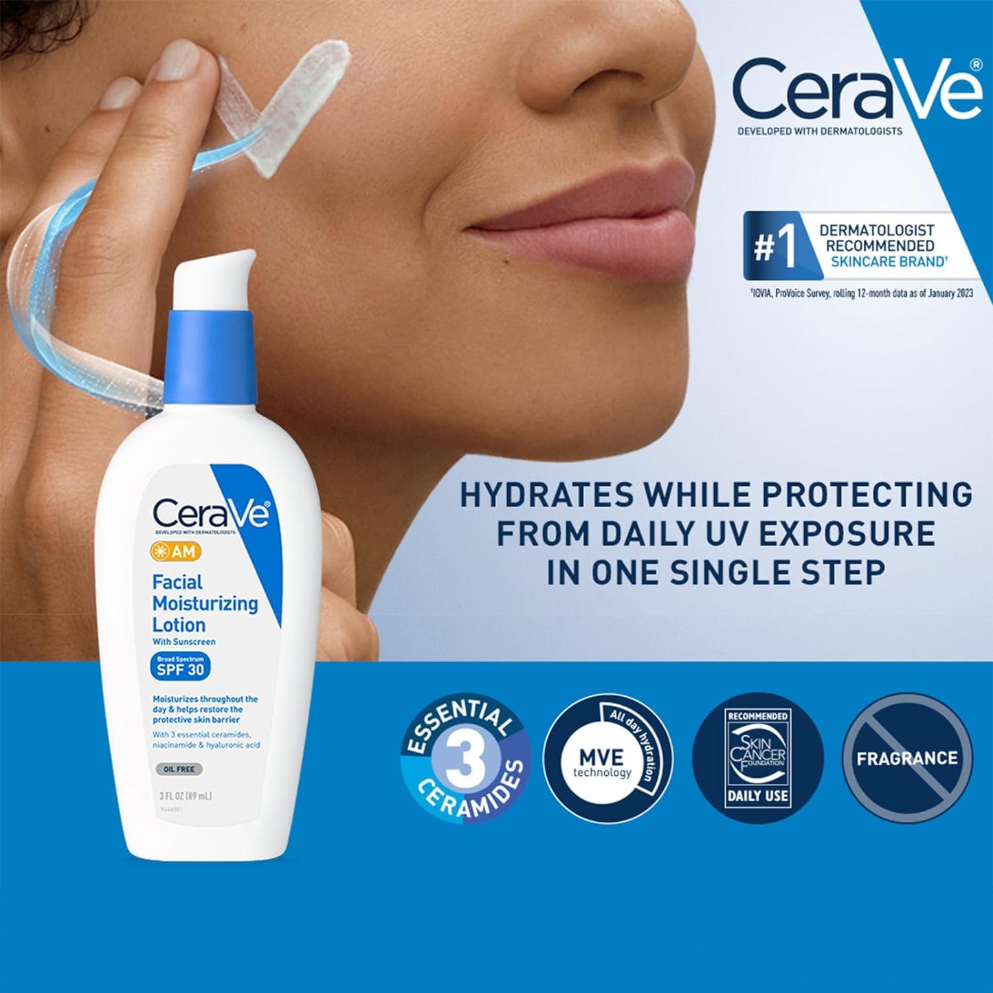 CeraVe AM Facial Moisturizing Lotion SPF 30 3oz/ 89ml