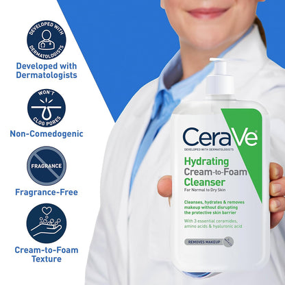 CeraVe Hydrating Cream-to-Foam Cleanser 19z/ 562 ml