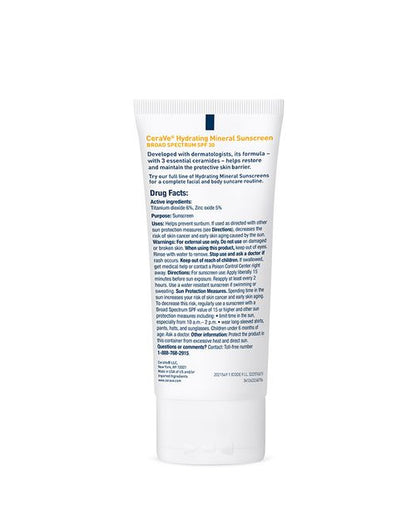 CeraVe 100% Mineral Face Sunscreen SPF 50