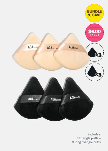 AOA Velvet Puffs - 6 Pc Triangle + Long Triangle Set