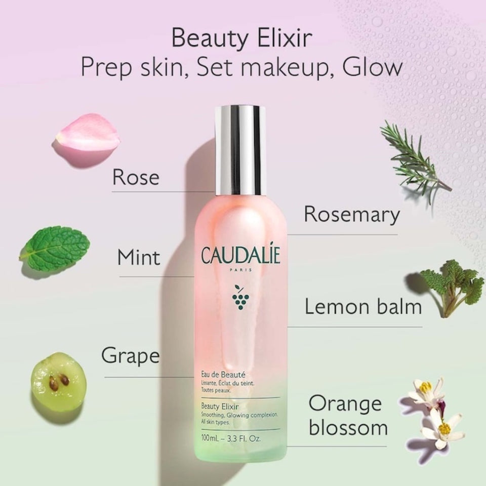 Caudalie Beauty Elixir Prep, Set, Glow Face Mist Spray